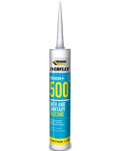 Everbuild White 500 Bath & Sanitary Silicone Sealant