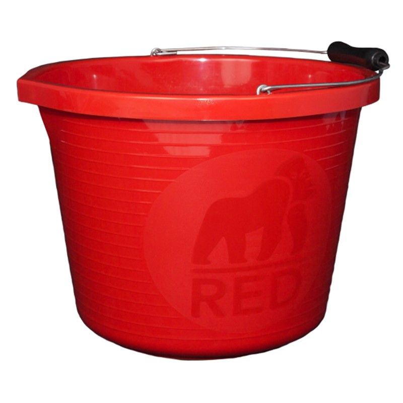 NEW RED GORILLA PREMIUM BUCKET 15 LITRE WATER TUB FEED MIX BUILDER TOOL CARRY 
