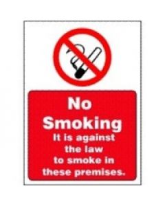Self Adh No Smoking Against Law Sign